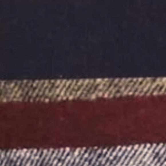 Burgundy Navy Gray Color Block Tommy Coat Cold Weather Fringe Trim NEW NWOT - Picture 11 of 16